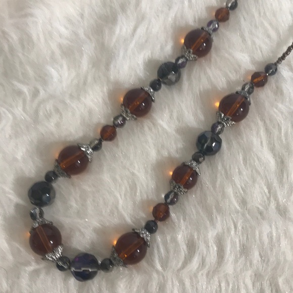 “BROWN GLASS BEAD” NWT 2 piece necklace set. - Picture 2 of 6